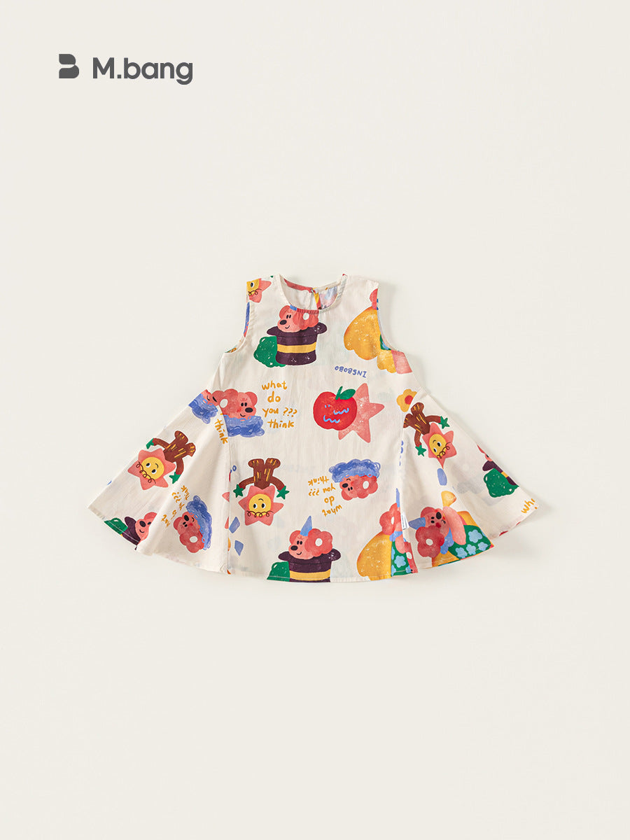 Children's Skirts Iti Cartoon Woven Clothing Thin Children's Dress