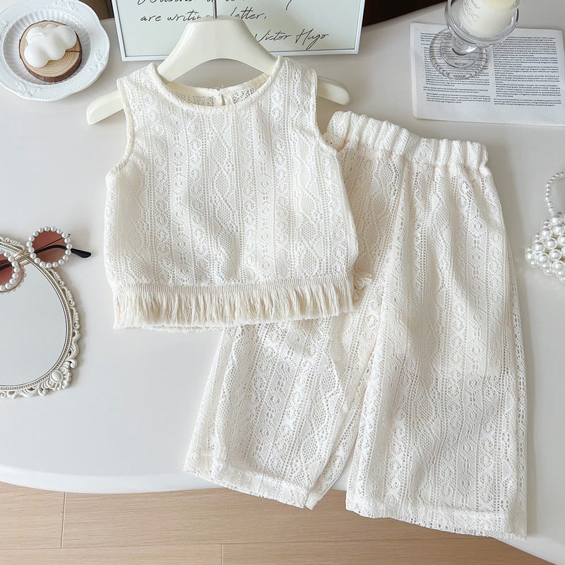 Hollow Western Knitted Breathable Vest Fashionable Children's Suit