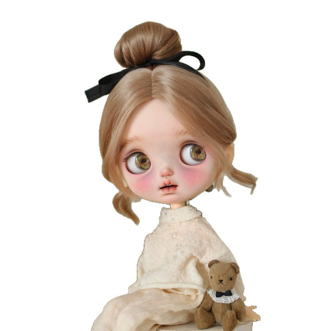 Pei Points Doll Finished Straight Hair Curls Small Cos Wig