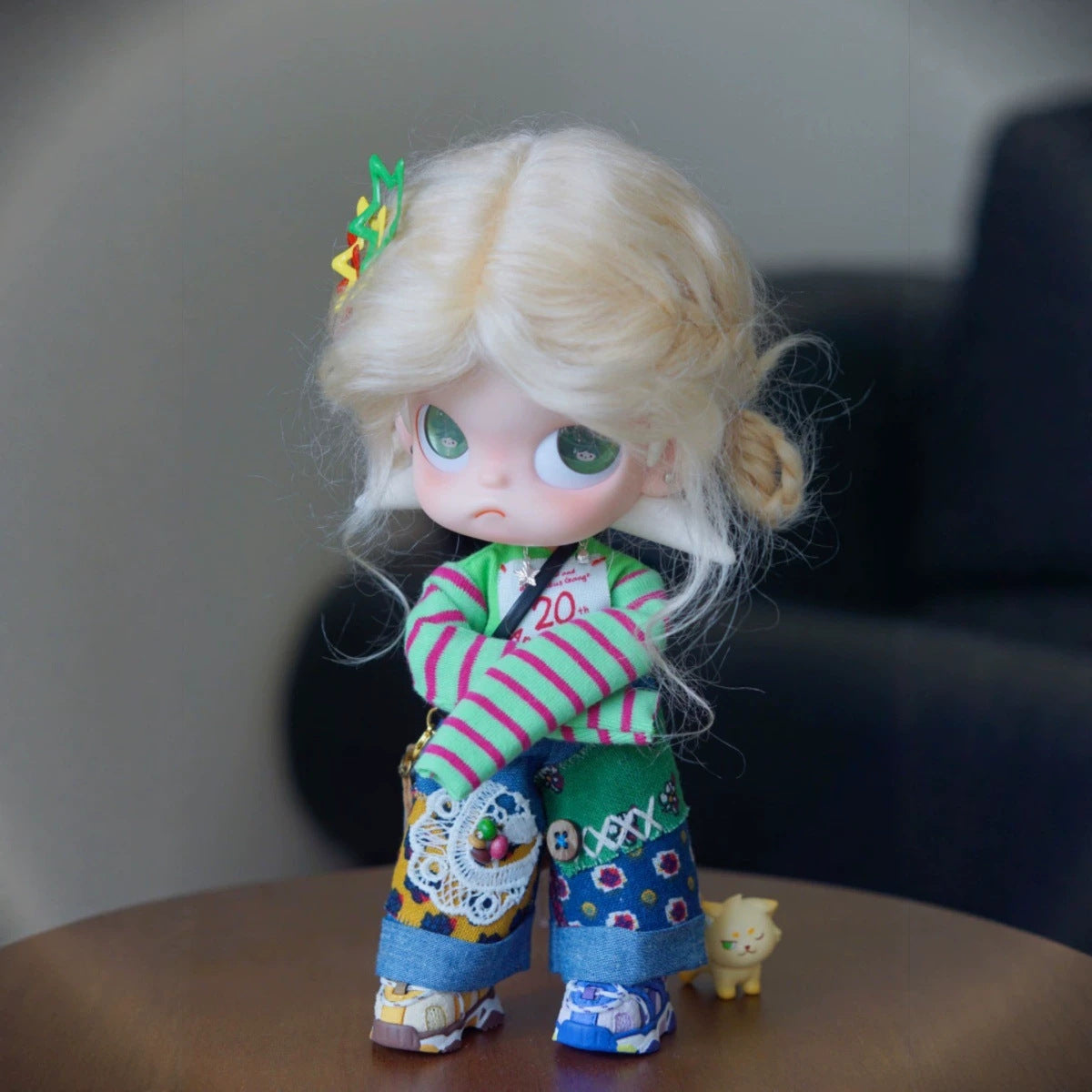 Platinum Curly Hair Action Figure Yearning Doll Cos Wig