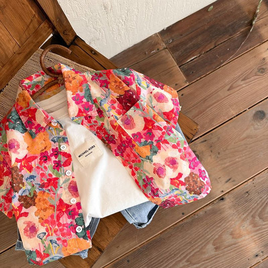 Children's Cotton Summer Boys Casual Top Loose Children's Shirt