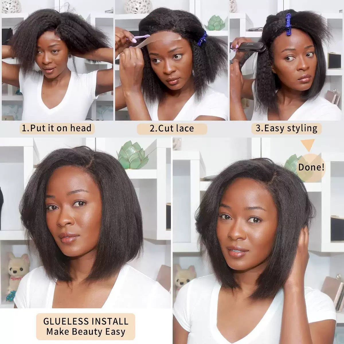 Fashion Corn Stigma Female Chemical Fiber Wig Short Curly Hair