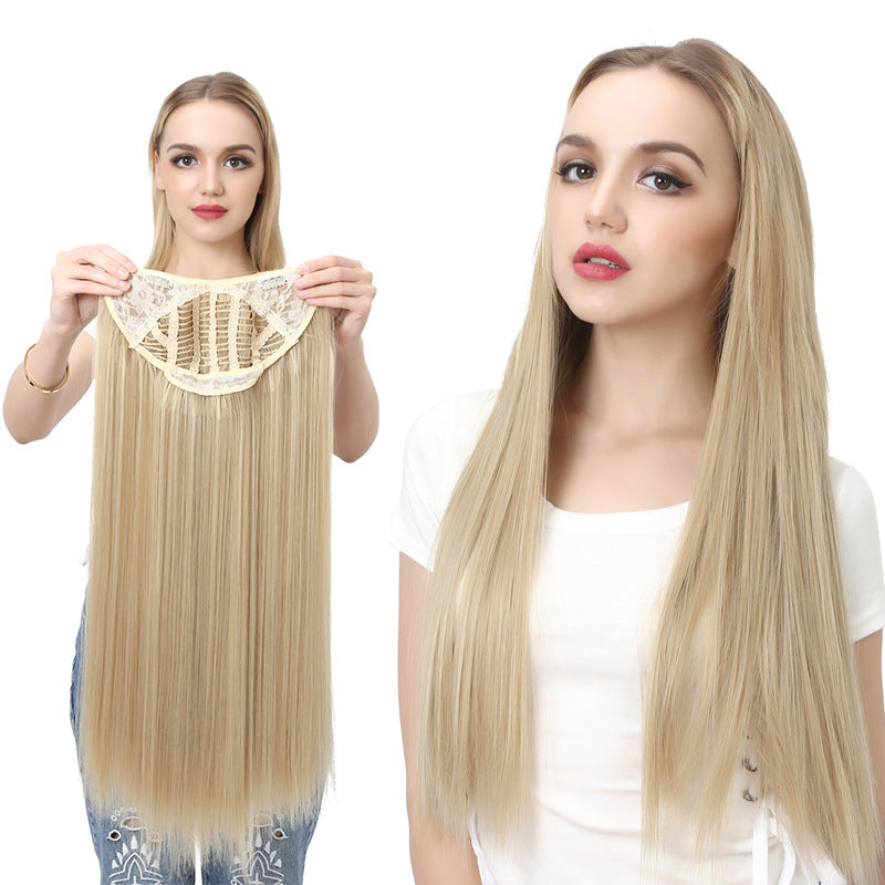 Female Chemical Fiber Simulation U-shaped Half Headgear Seamless Wig