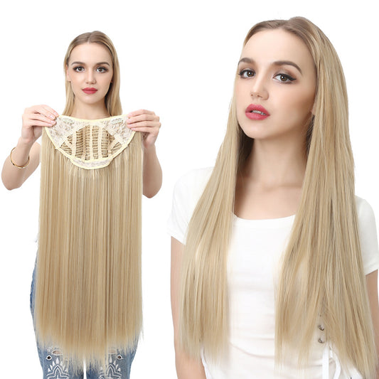 Female Chemical Fiber Simulation U-shaped Half Headgear Seamless Wig