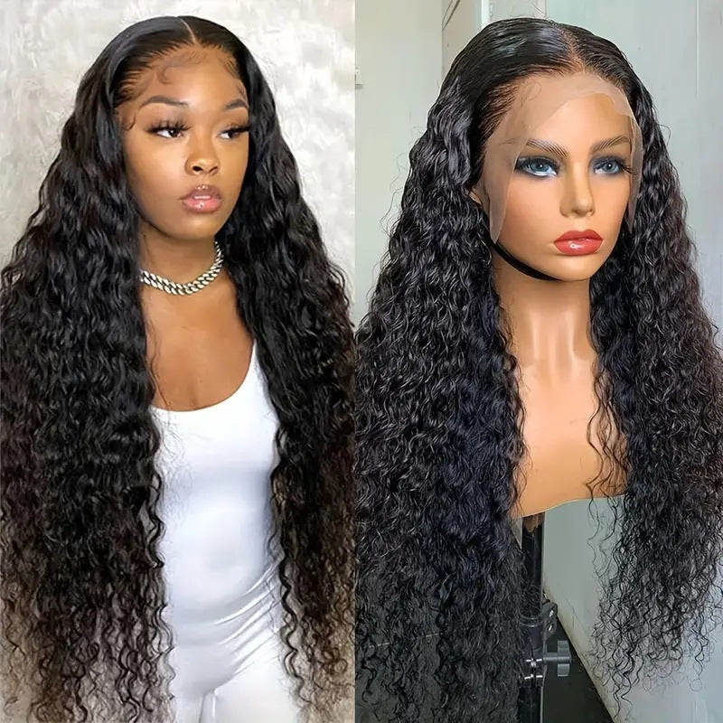 Front Lace African Small Volume Wound Tube Curly Hair Wig Long Curls