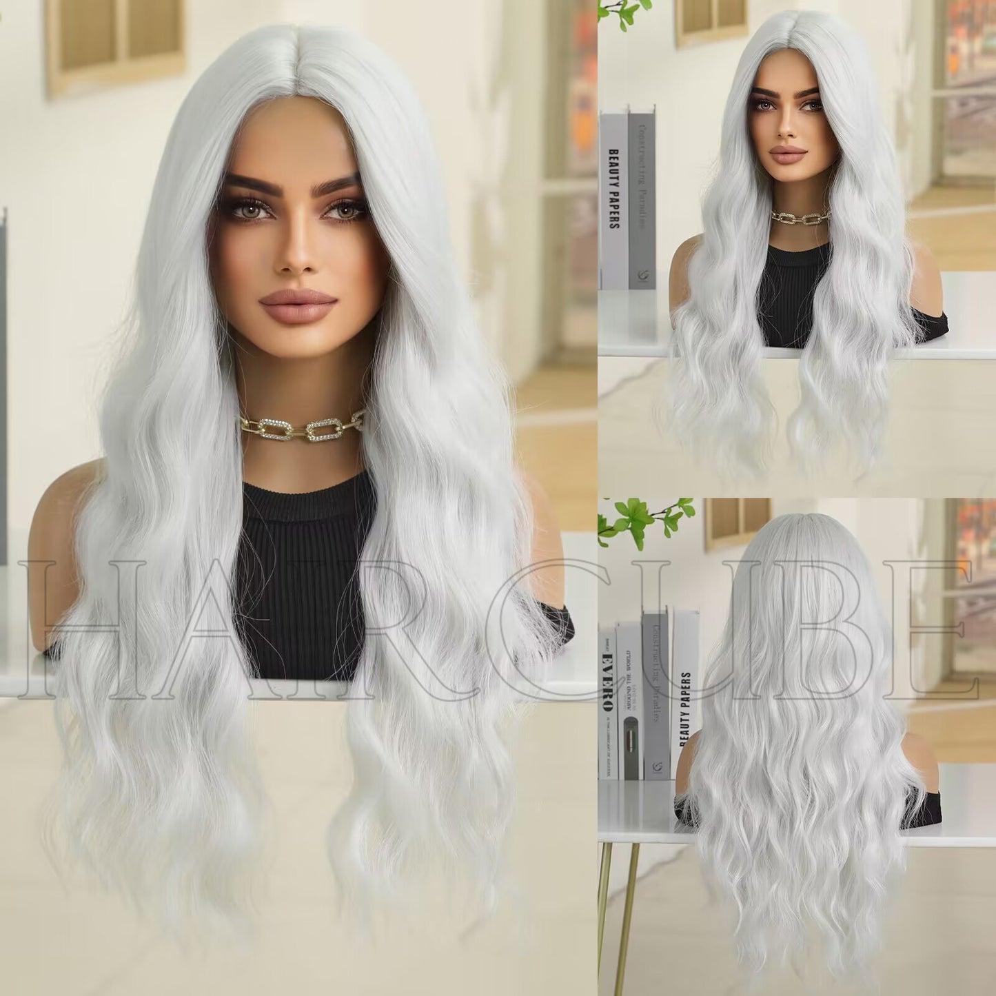 Small Lace Mechanism Head Cover Female Full Type Wig Long Curls
