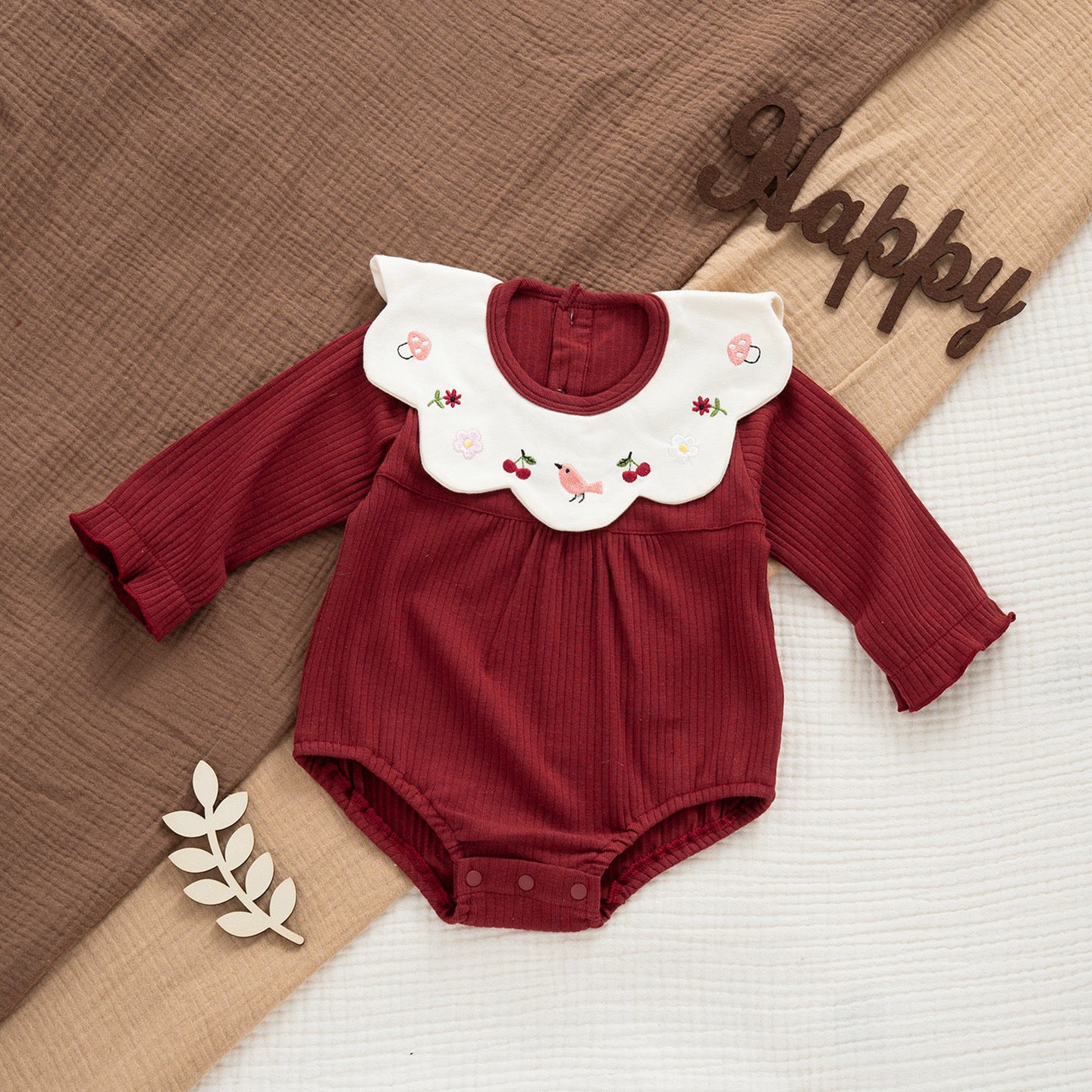 Infant Born Red Days Old One Month Clothing Festive Long-sleeved Jumpsuit, Climbing Suit
