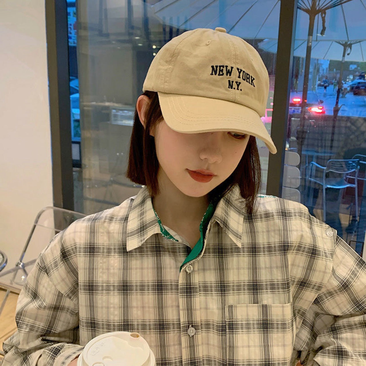 Women's Human Collarbone Length Haircut Fashion Korean Wig Short Straight Hair