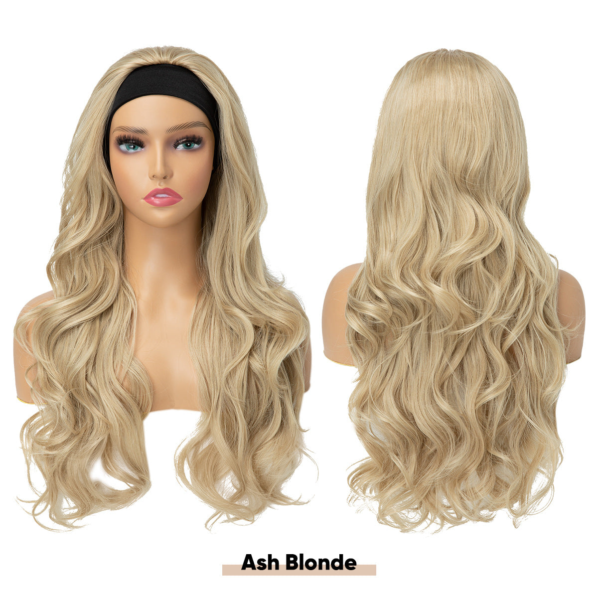 Female Hair Band Turban Big Wave Curly Chemical Fiber Wig Long Curls