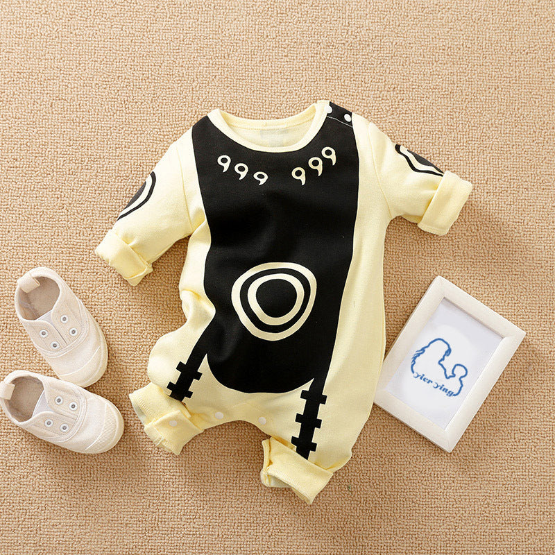 Cartoon Jumpsuit Full Cotton Thin Section Pullover Rompers Long Sleeve Jumpsuit, Climbing Suit