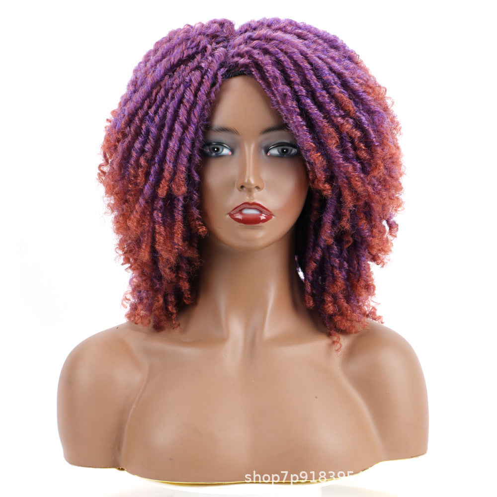 African Wigs With Small Curly Hair Dreadlocks Headgear Hollow Other Wig