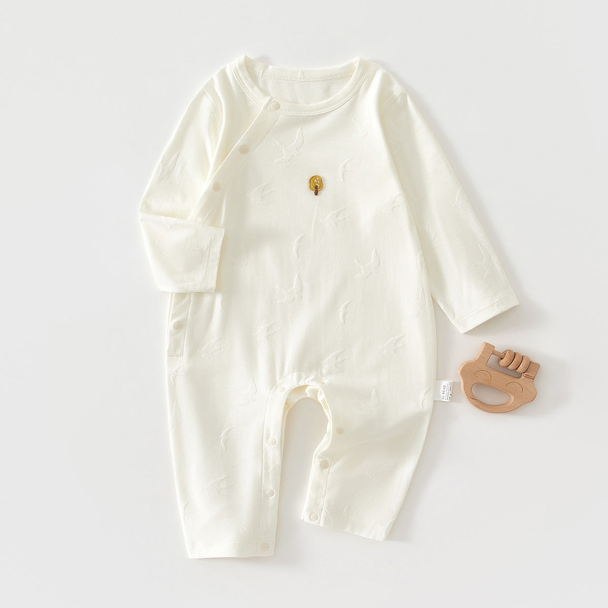 Cotton Mo Jacquard Standard Jumpsuit Diagonal Pajamas Born Jumpsuit, Climbing Suit