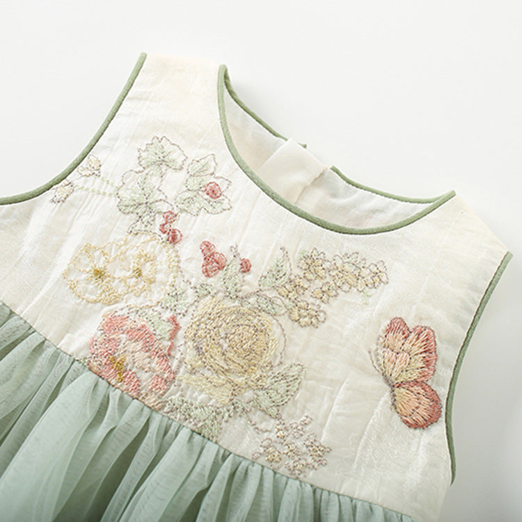 Summer Sweet Little Flower Vest Princess Children's Dress
