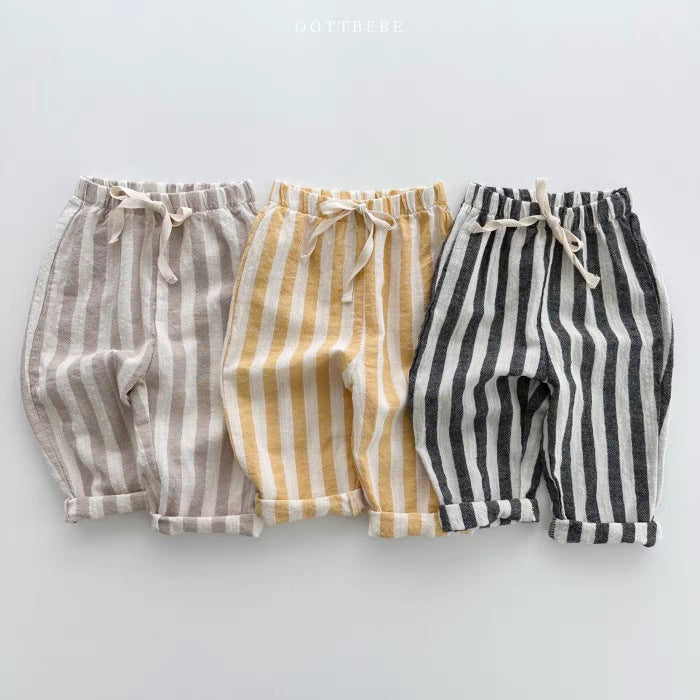 Women's & Men's Korean Style Trousers Vertical Stripes Breathable Going Out Loose Casual Children's Pants