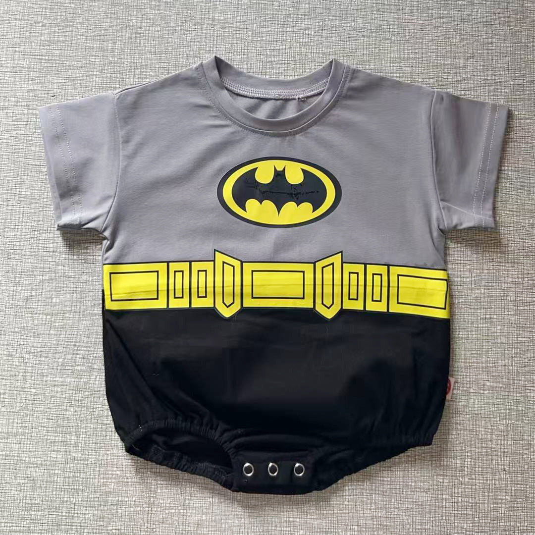 Children's Summer Batman Short-sleeved Superman Boy's Clothing Jumpsuit, Climbing Suit
