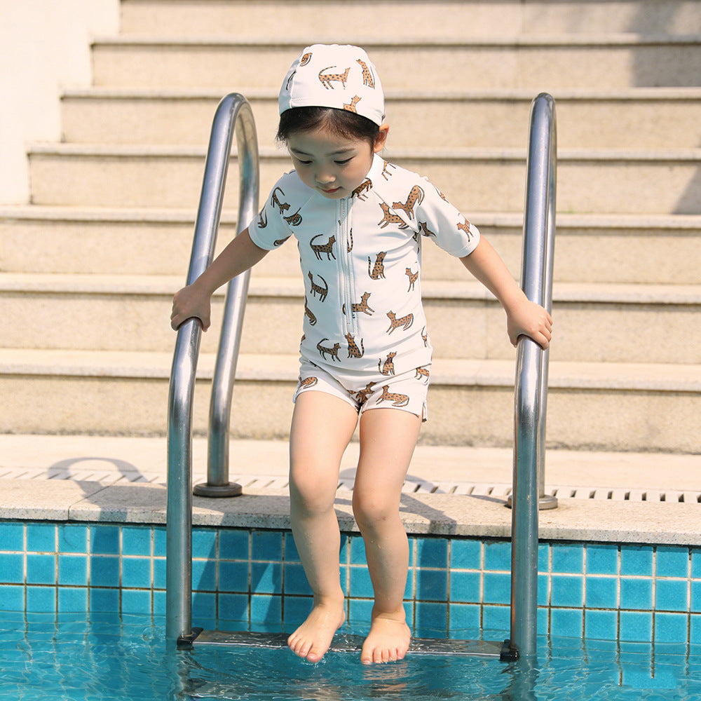 Children's Swimsuit Sunscreen For Boys Seaside Beach One Jumpsuit, Climbing Suit