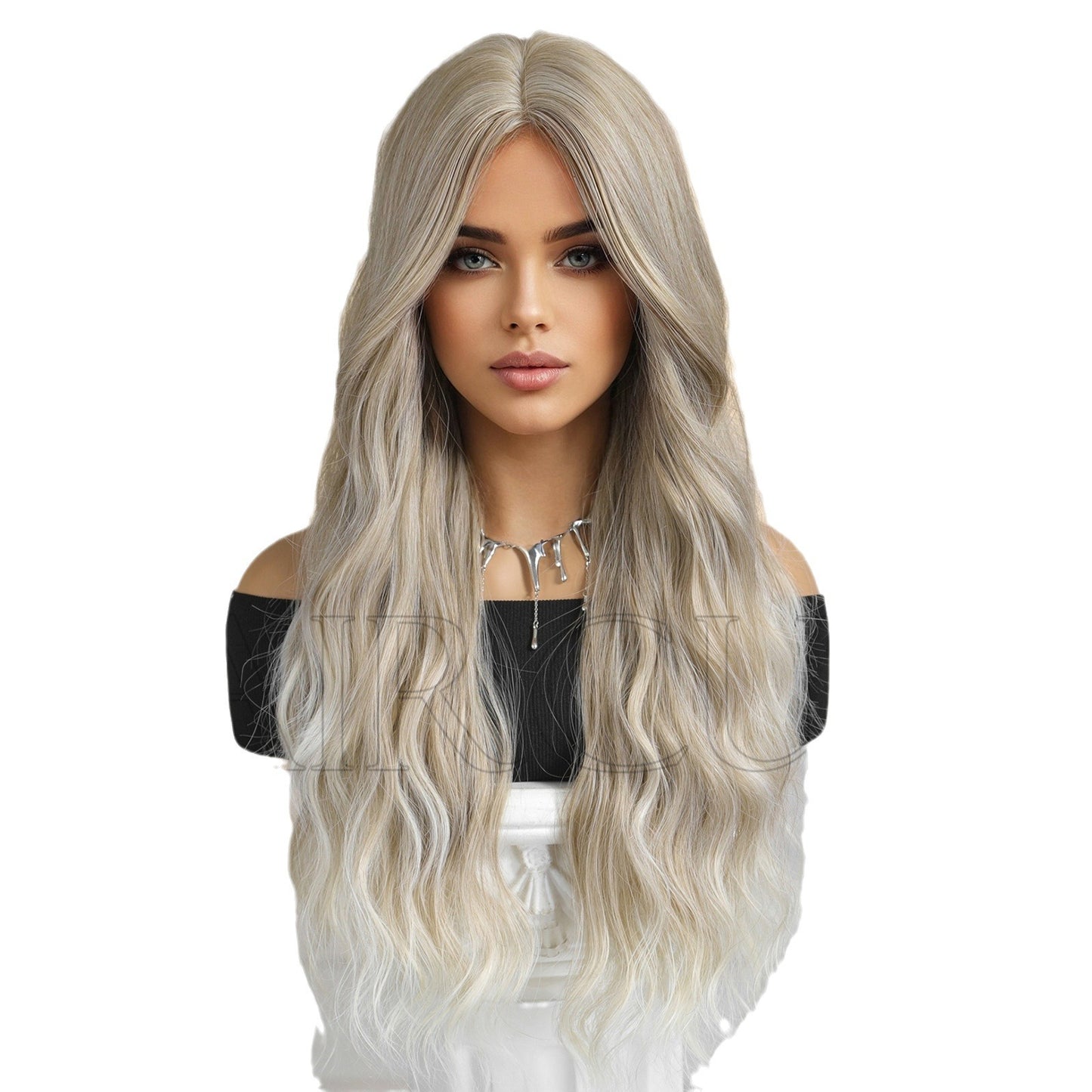 Small Lace Mechanism Head Cover Female Full Type Wig Long Curls