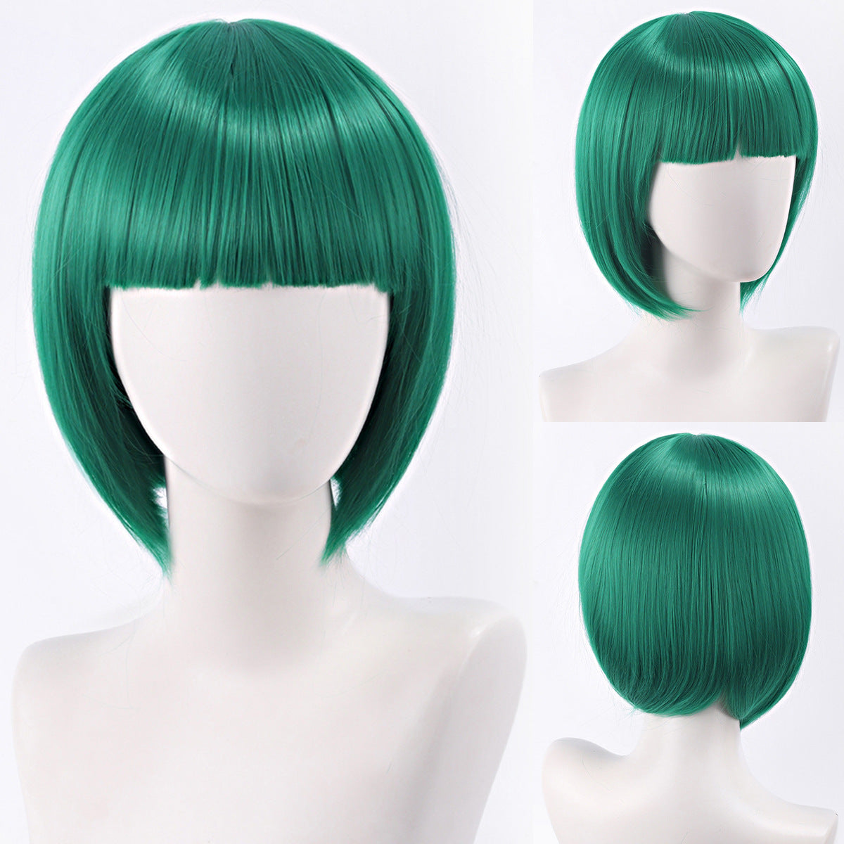 Green Gray Beige Black Red Pink Bangs Anime Nightclub Female Cos Wig