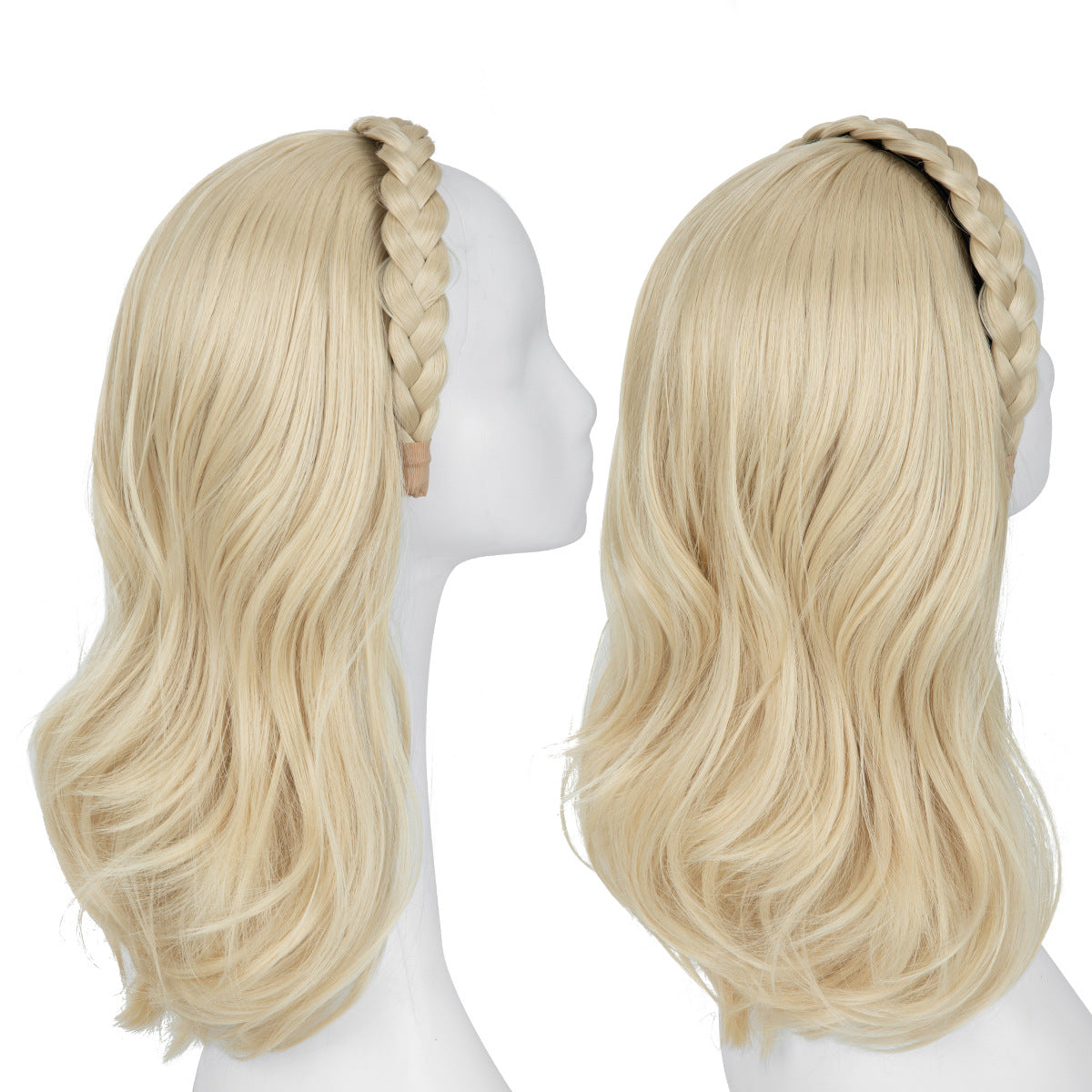 Plaits Headband One-piece Hair Replacement Curly Wig Long Curls