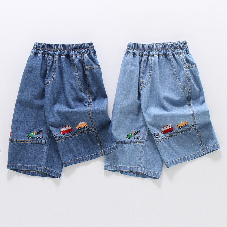 Children's Denim Shorts Cropped Capris Summer Casual Children's Pants