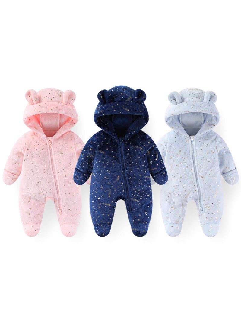 Born Rompers Thickened Fleece-lined Jumpsuit Romper Jumpsuit, Climbing Suit