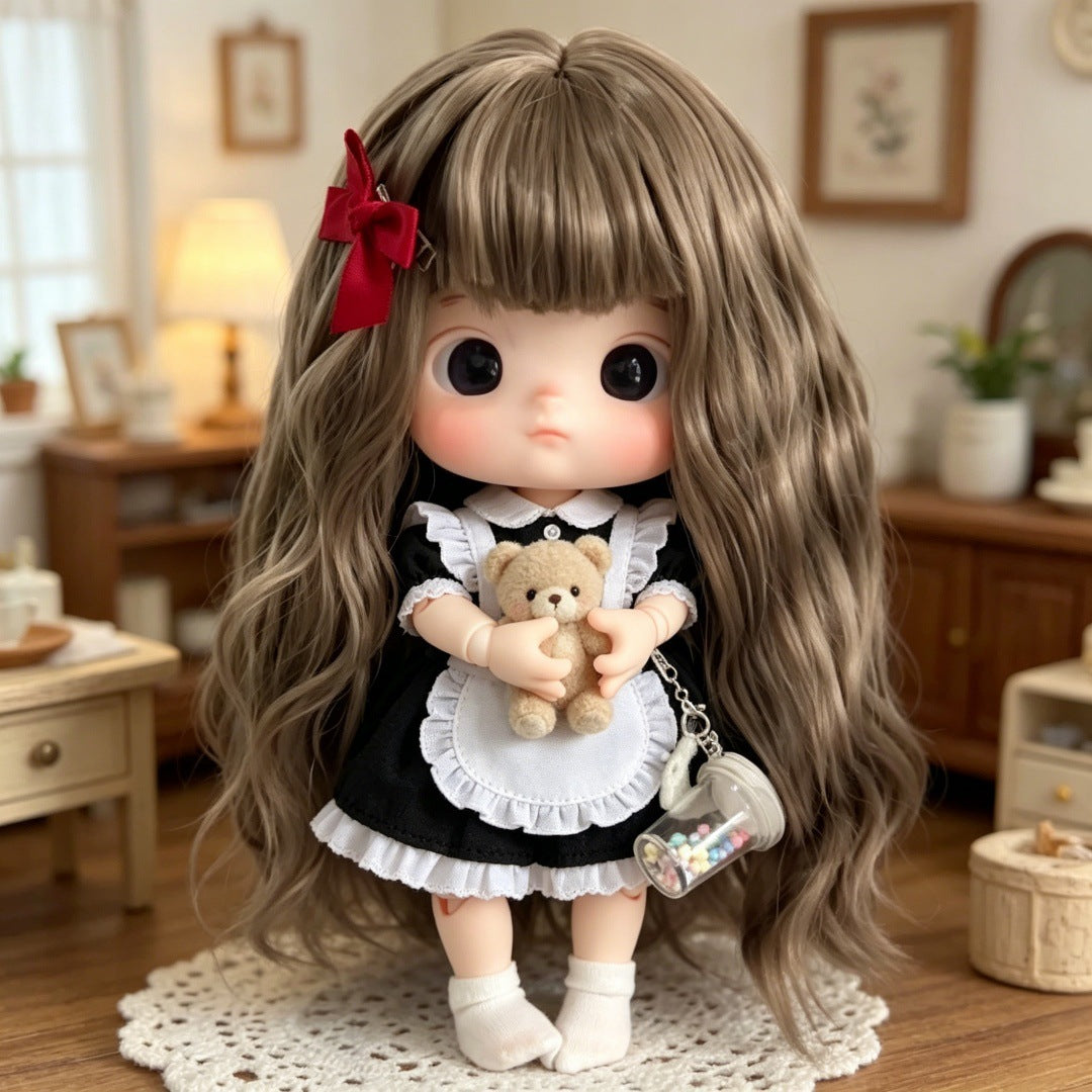 Ga Zi Sister Doll Micro Roll Universal Head Circumference Straight Cos Wig