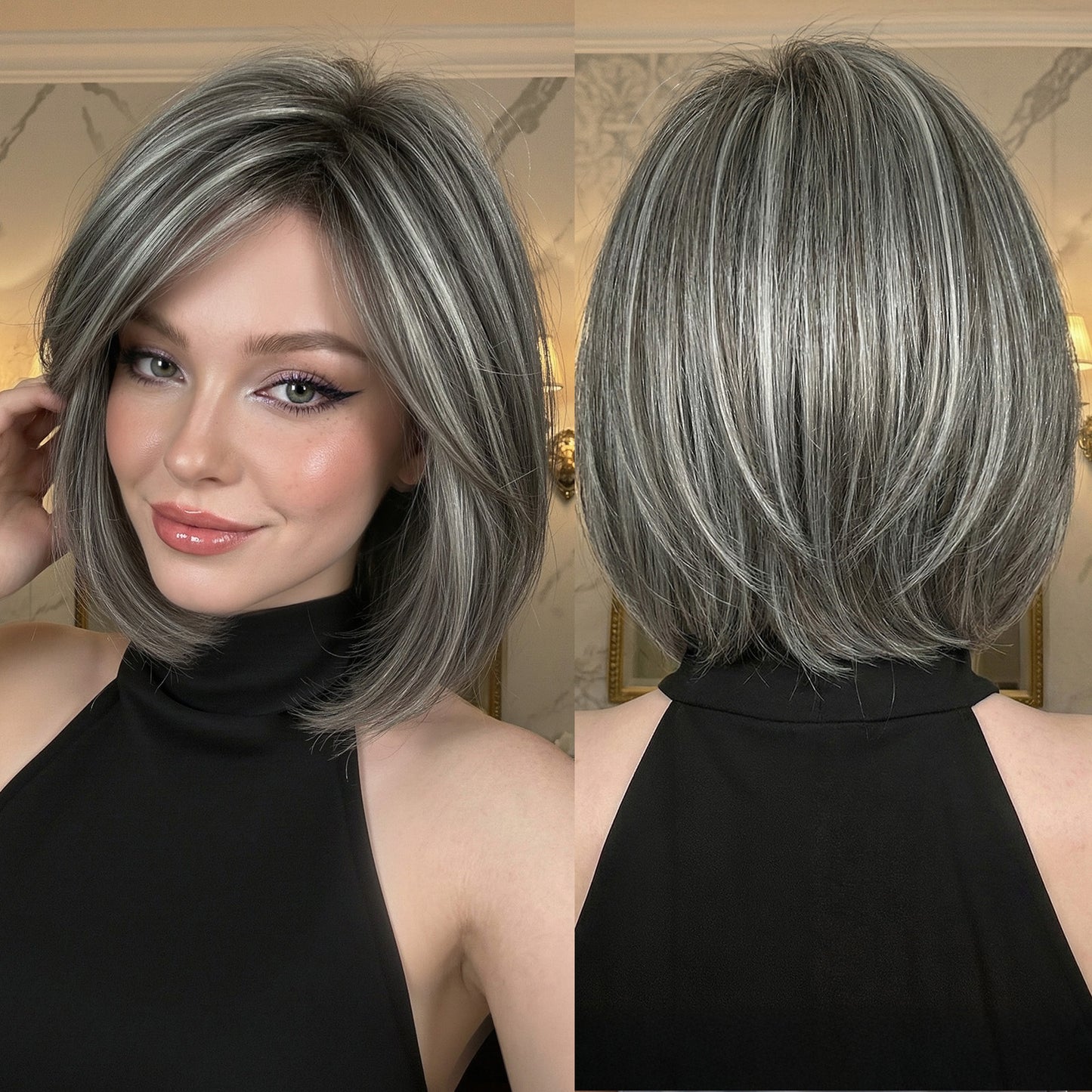 Women's Natural Realistic Fiber Simple Younger Fashion Small Wig Short Straight Hair