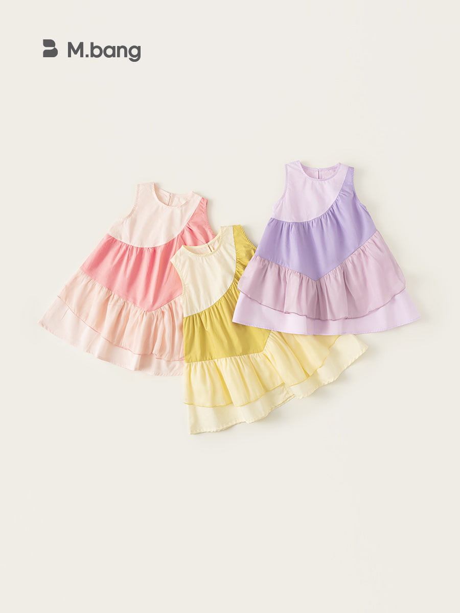 Children's Clothing Sleeveless Color-matching Summer Sundress Sweet Princess Children's Dress