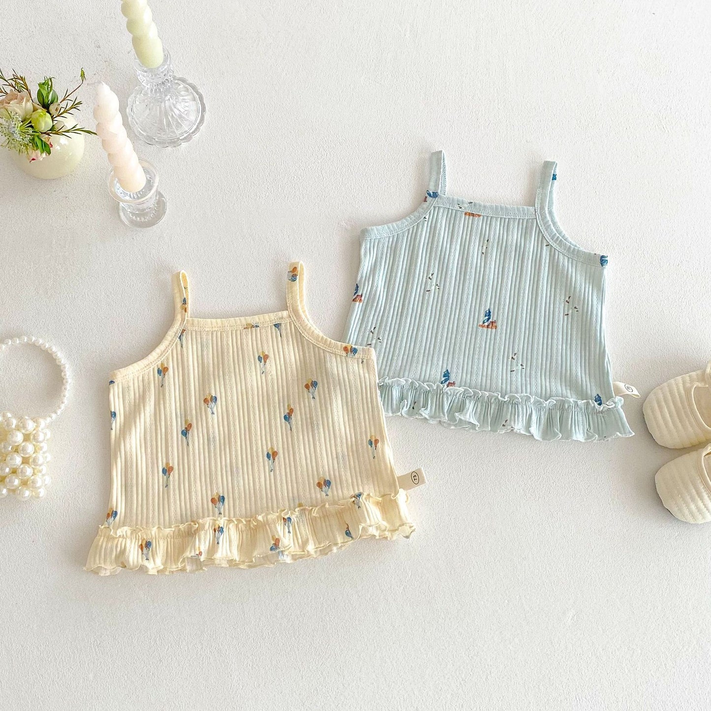 No Straps Cartoon Fashionable Printed Two-piece Children's Suit