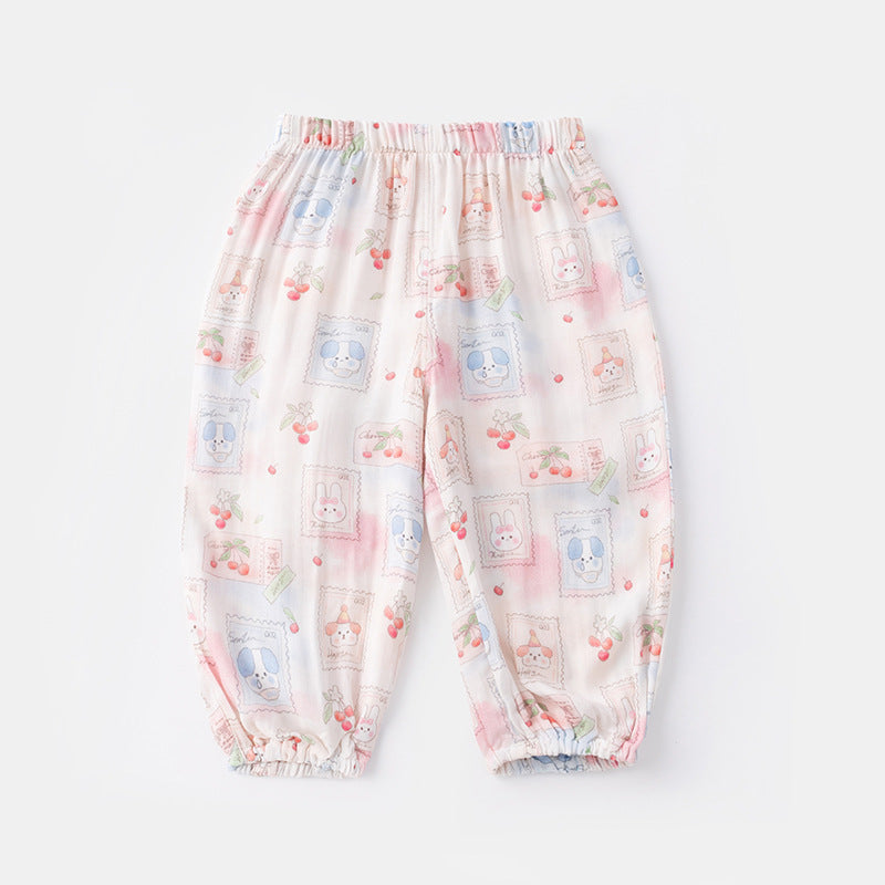 Cartoon Anti Mosquito Casual Outer Wear Trousers Pajama Korean Children's Pants
