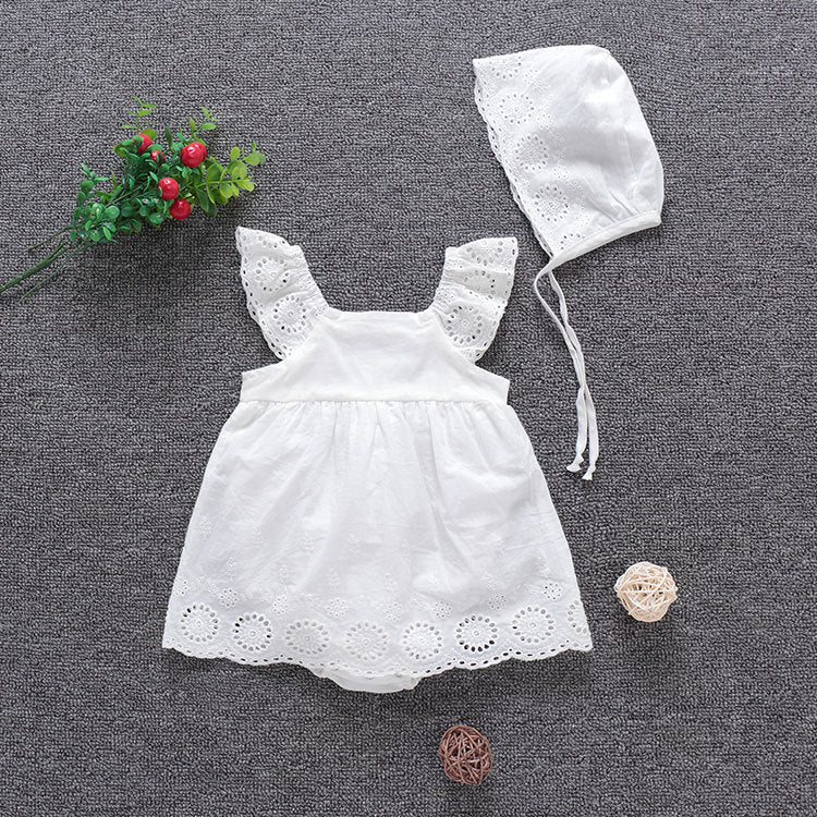 Clothing Embroidered Lace Pure Cotton Triangle Rompers Princess Jumpsuit, Climbing Suit