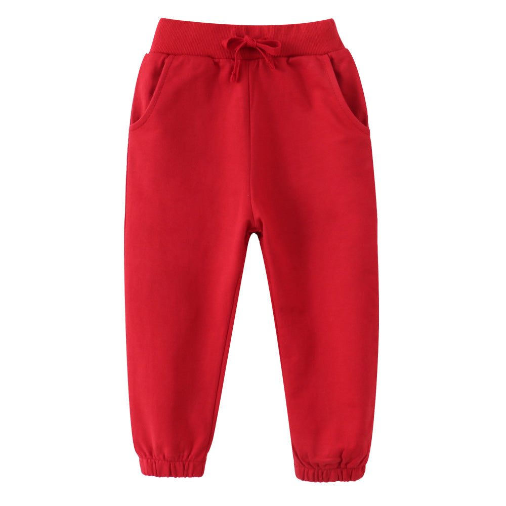 Children's Feather Length Boys Autumn Clothing Cotton Children's Pants