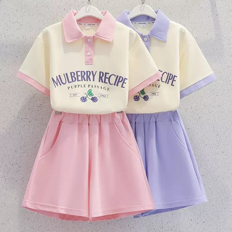 Children's Summer Suits Collar Short Sleeve Korean Style Casual Children's Suit