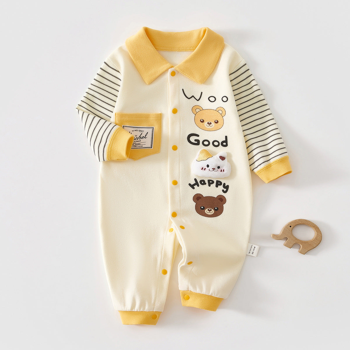 Women's & Men's Infant Long Sleeve One-piece Romper Clothes Born Pure Cotton Cartoon Jumpsuit, Climbing Suit