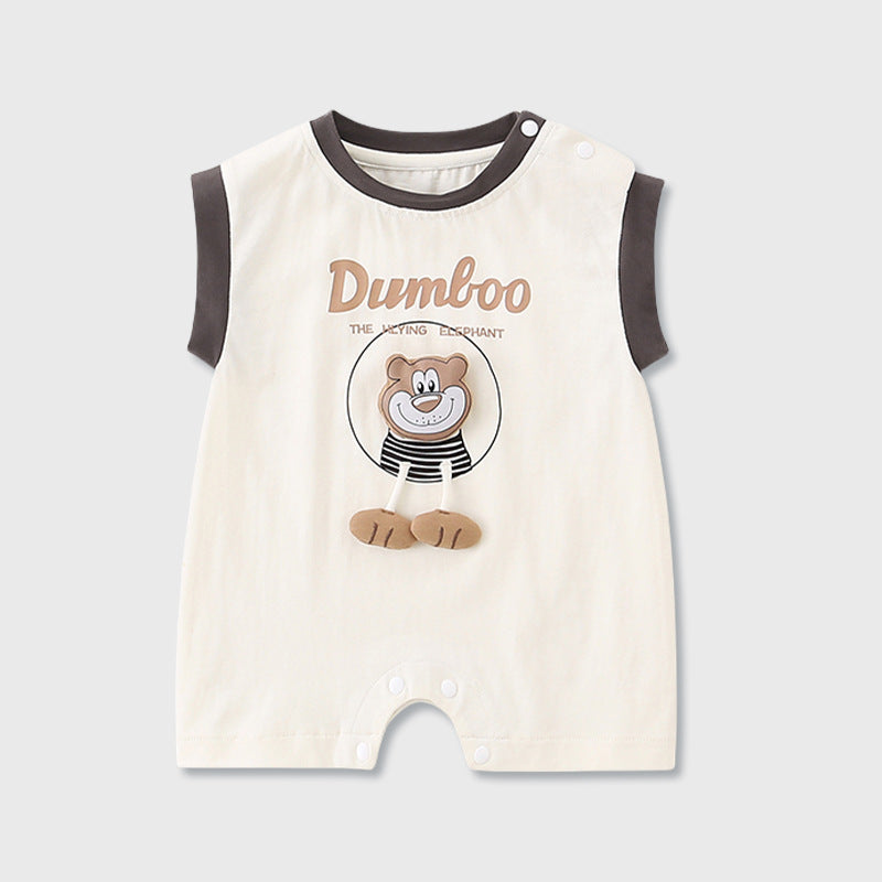Pure Cotton Sleeveless Leotard Comfortable Outdoor Casual Boy Romper Jumpsuit, Climbing Suit