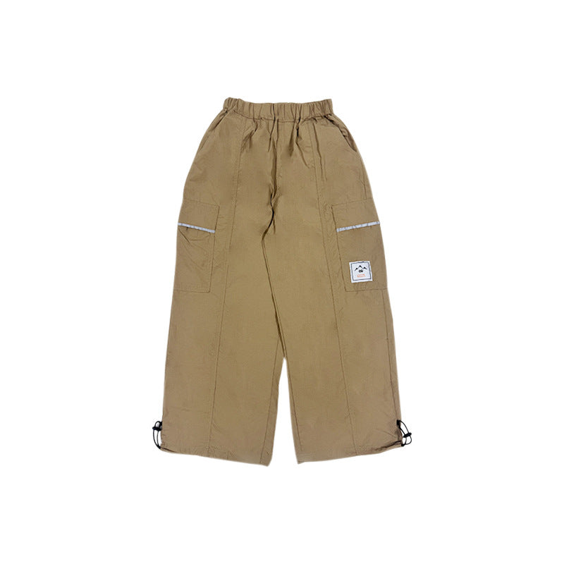 Children's Spring Boys Drawstring Trousers Outdoor Waterproof Hard-wearing Children's Pants