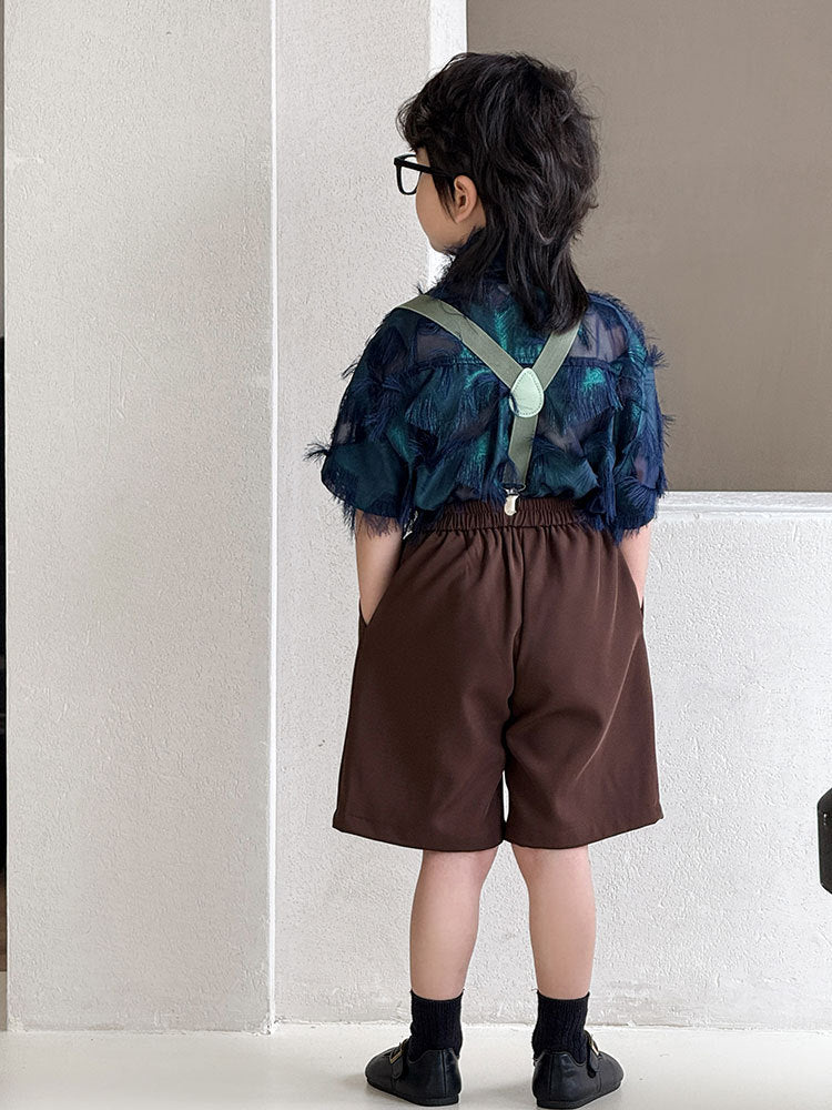 Children's Summer Korean Style Short Sleeve Western Printed Children's Shirt