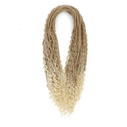 Braid Double Tail Rolled Three-strand Dreadlocks Wig Ponytail