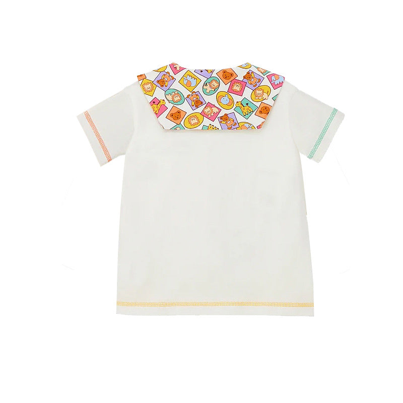 Women's & Men's Undershirt Bear Lion Full Printed Navy Children's Shirt