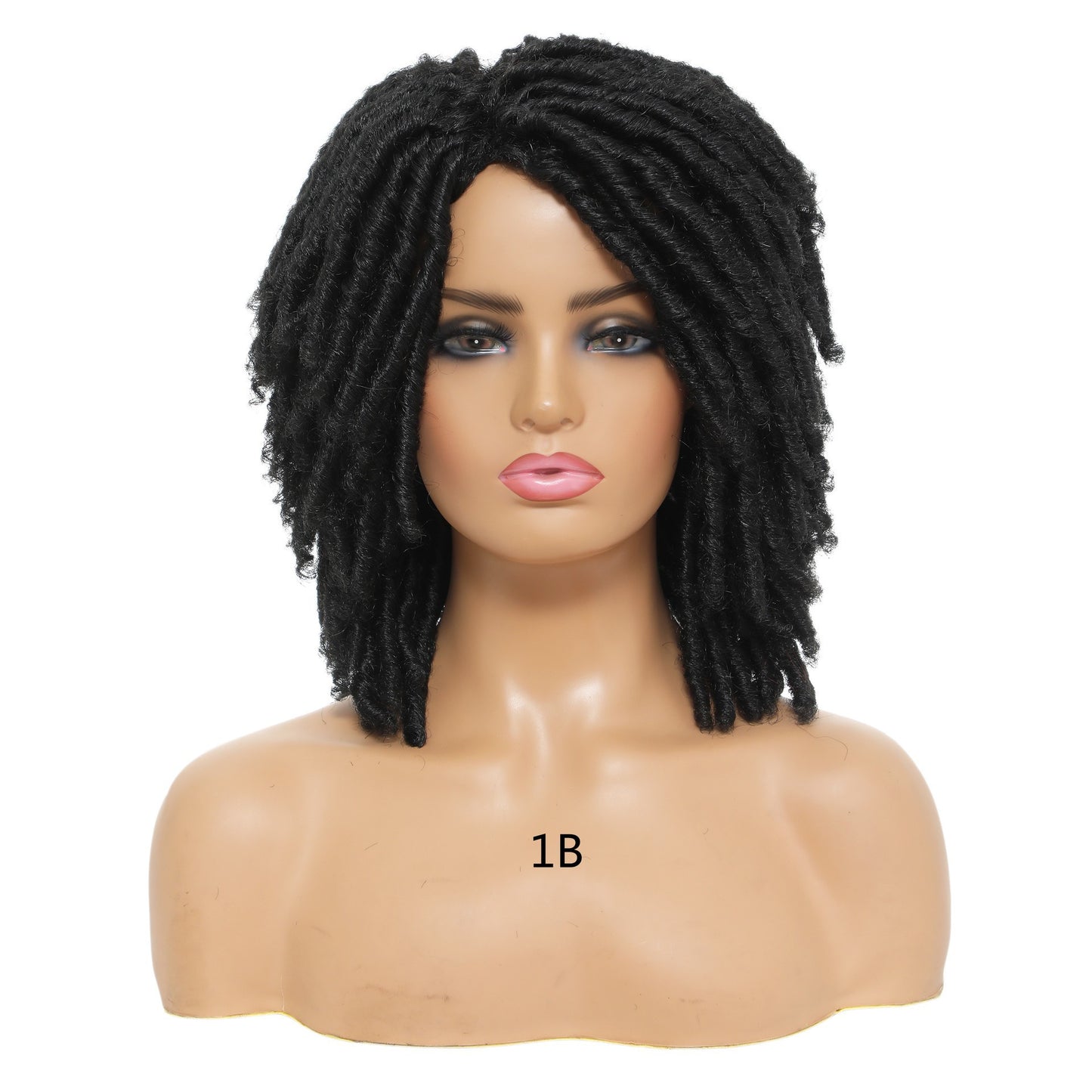 Women's Small Volume Gradient Color Fluffy Dreadlocks Head Wig Short Curly Hair