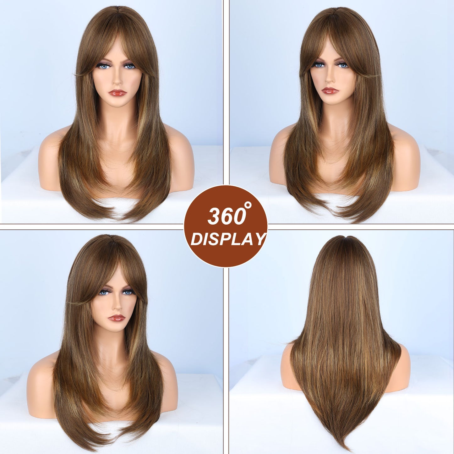 Chemical Fiber Fashion Long Hair Bangs Big Wave Wig Ponytail
