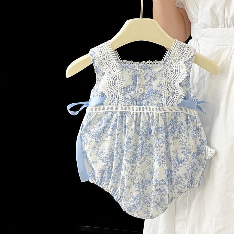 Summer Thin Western Style Cute Strap Floral Romper Jumpsuit, Climbing Suit
