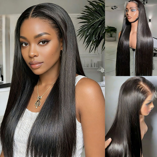 Lace African Hair Chemical Fiber Full Long Straight Wig