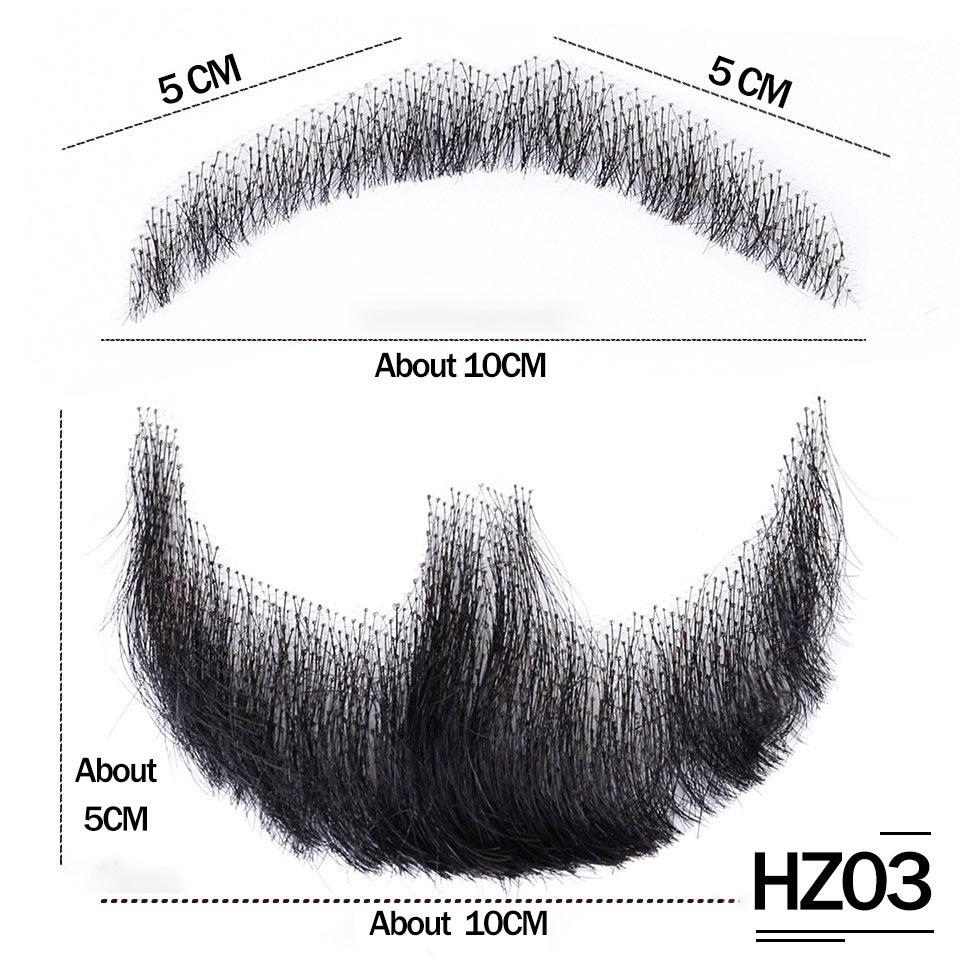 Film Television Hand-woven Beard Props Real Human Hair Men's Wig