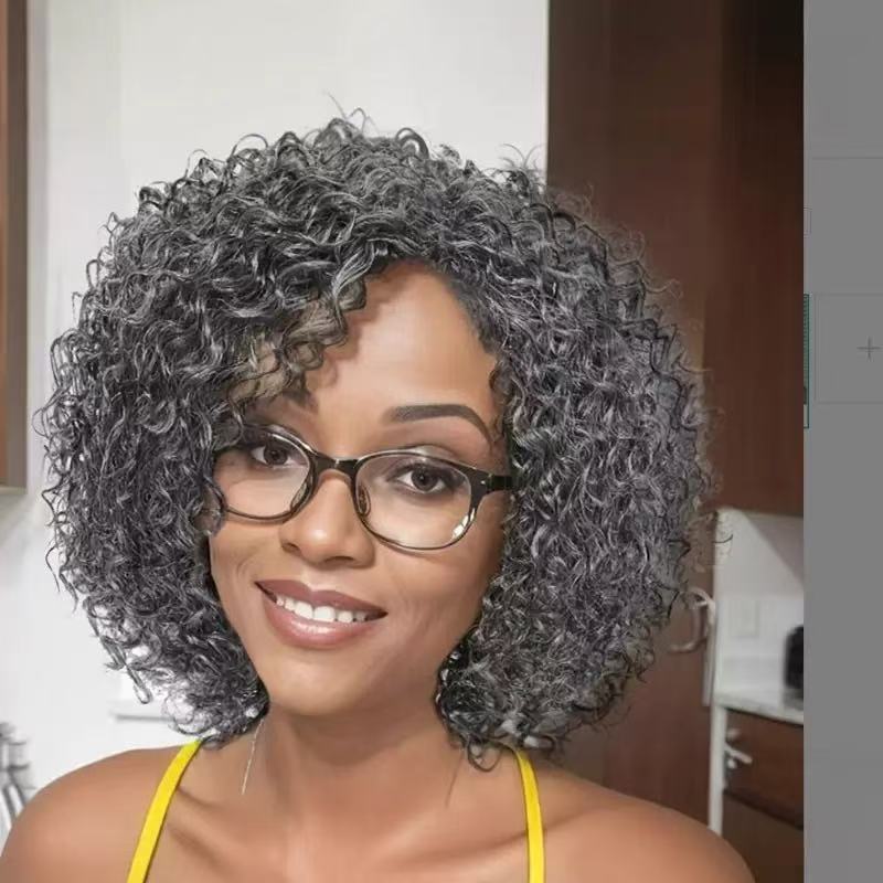 Women's Small Volume African Fluffy Explosion Chemical Fiber Wig Short Curly Hair