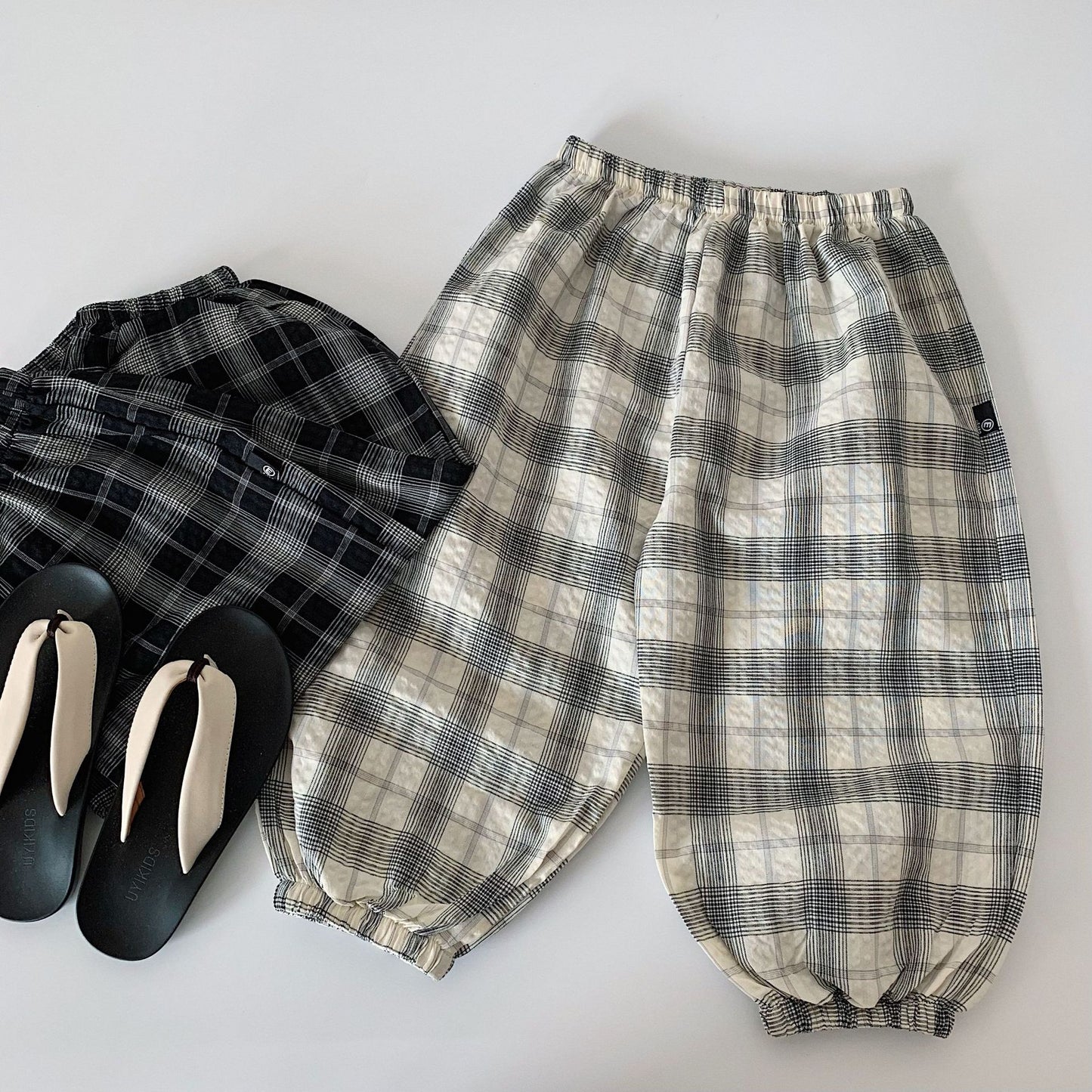 Children's Boy's Summer Korean Style Loose Thin Plaid Trousers Boy Children's Pants