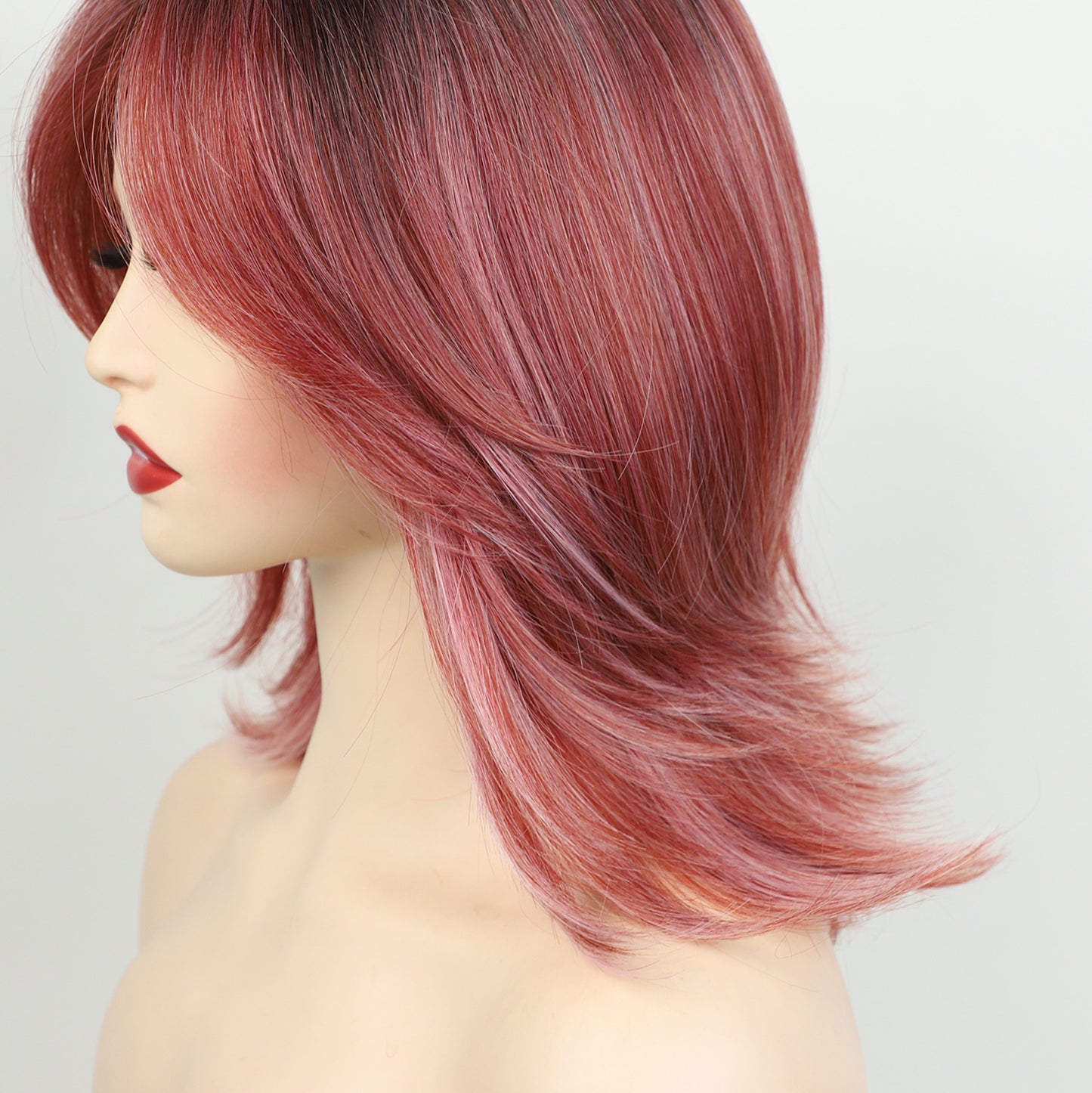 Women's Cover Chemical Fiber Rose Net Gradient Long Straight Wig