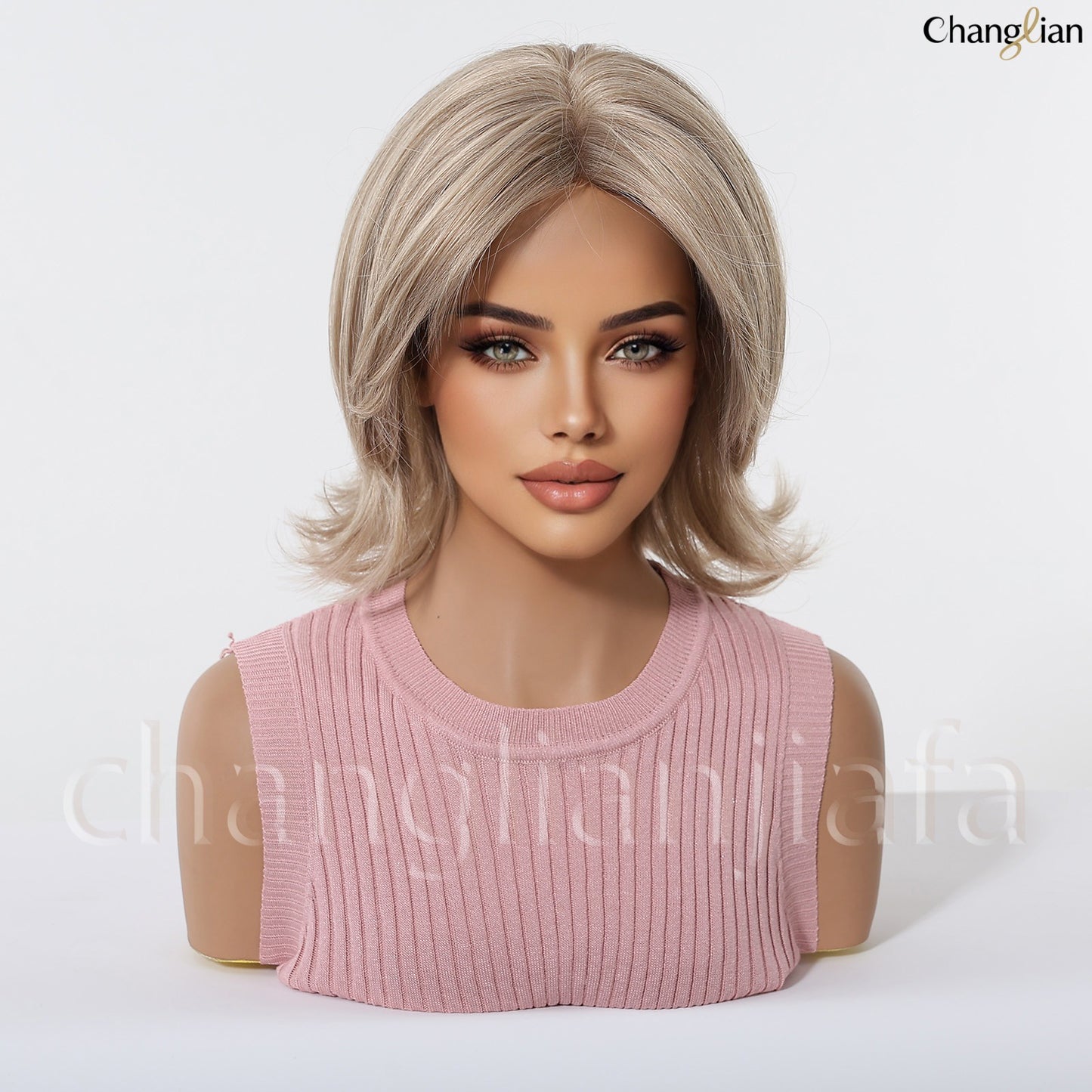 Brown Female Inch Layer Valgus Fluffy Chemical Fiber Wig Short Curly Hair