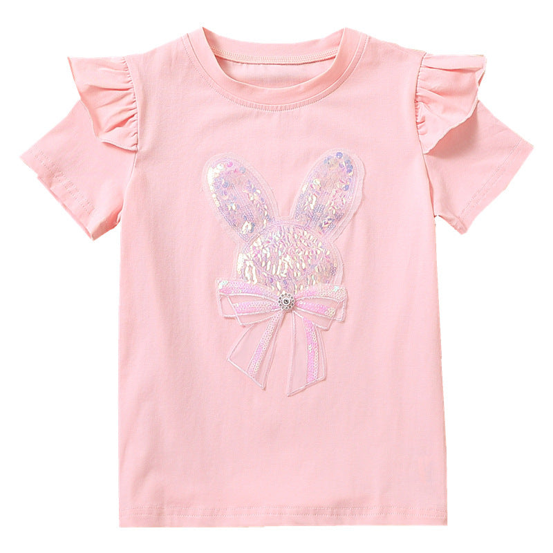 Children's Shirt Thin Pure Cotton Dress Short Sleeve Children's T-shirt
