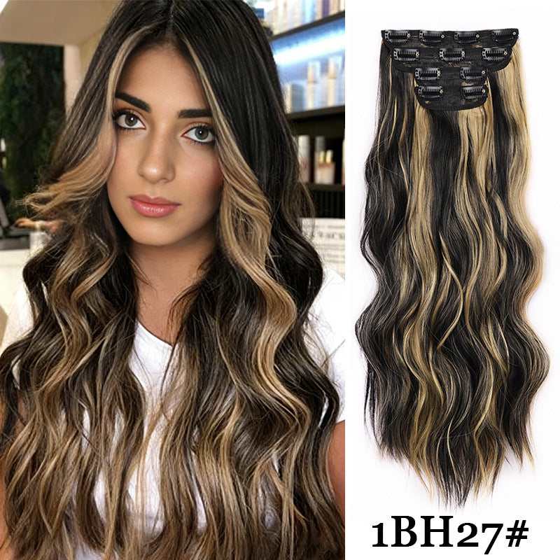 Hairpiece Clip Hair Extension Card Invisible Wig Long Curls